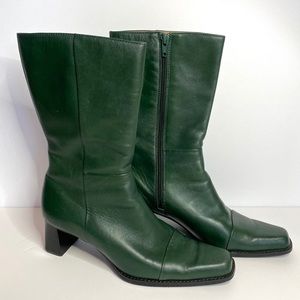 Dockers Leather Green Calf High Heeled Boots